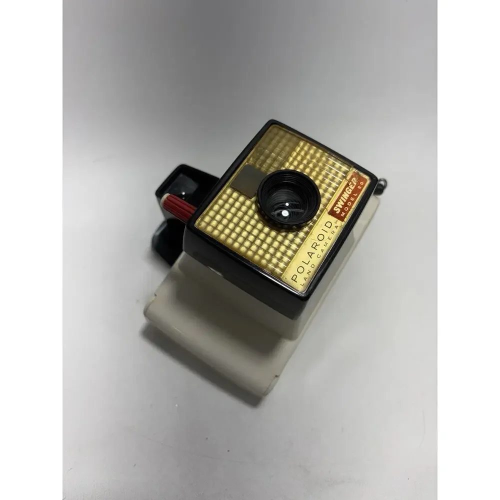 Vintage Polaroid Swinger Model 20 Land Camera w Case Manual Film Canisters